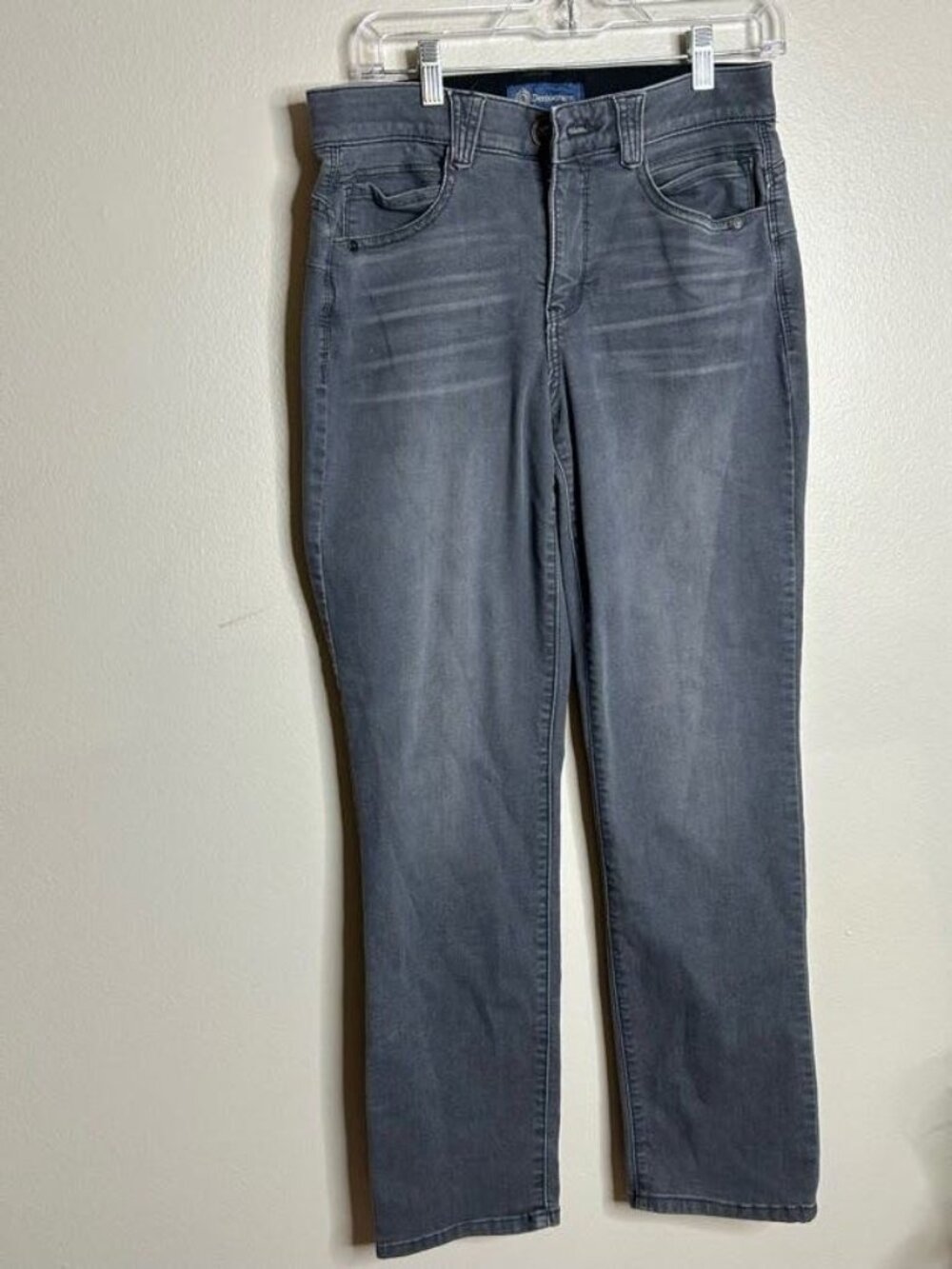 Democracy Jeans WOmens 10 Ab Solution Straight Leg Grey Elastic Waist Comfort